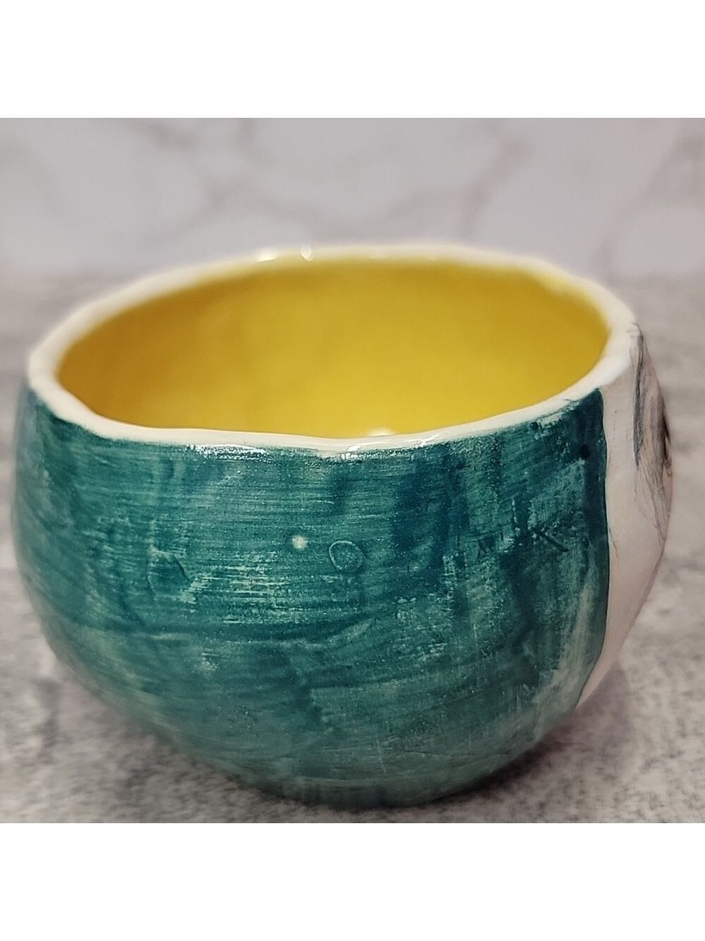 Rare Handcrafted Weld ceramic bowl pot Signed - Picture 4 of 8